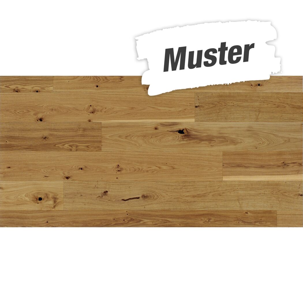 Handmuster zum Parkett 'Basic 11-5' Eiche naturgeölt braun 11,5 mm