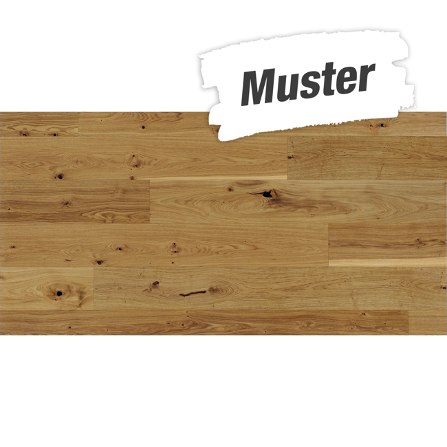 Bild von Handmuster zum Parkett 'Basic 11-5' Eiche naturgeölt braun 11,5 mm