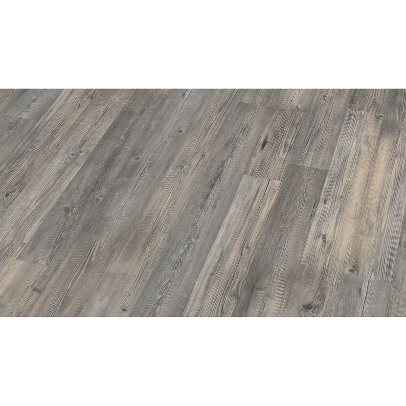Grauer Laminatboden in Holzoptik