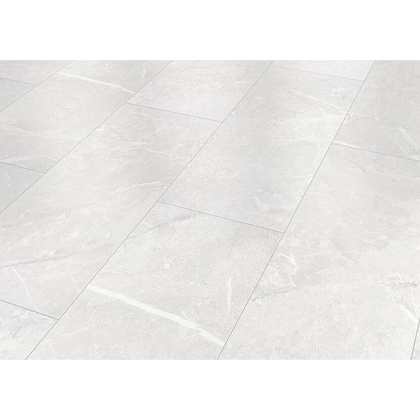 Weißer Laminatboden in Fliesenoptik