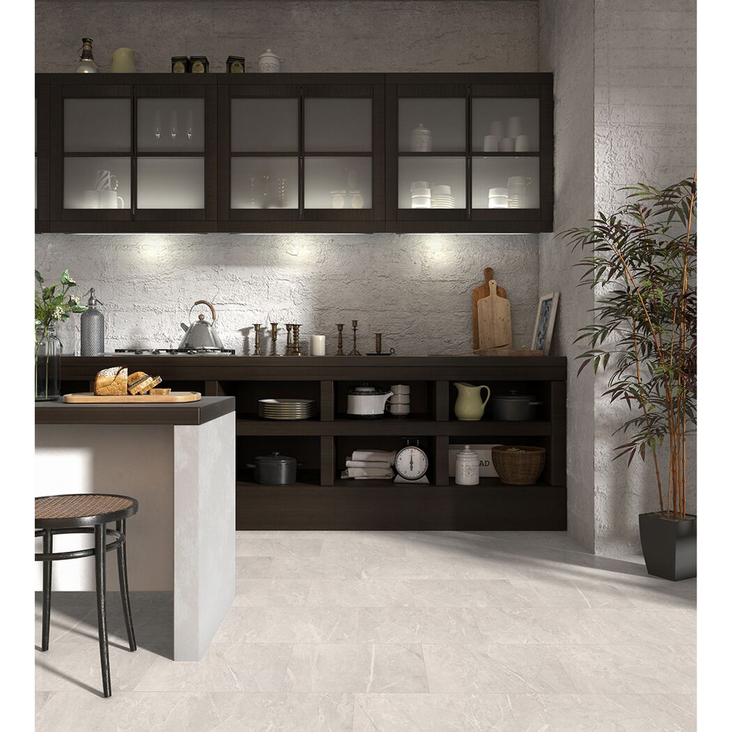 Küche mit Laminat Granit weiss NK32/8 mm WR