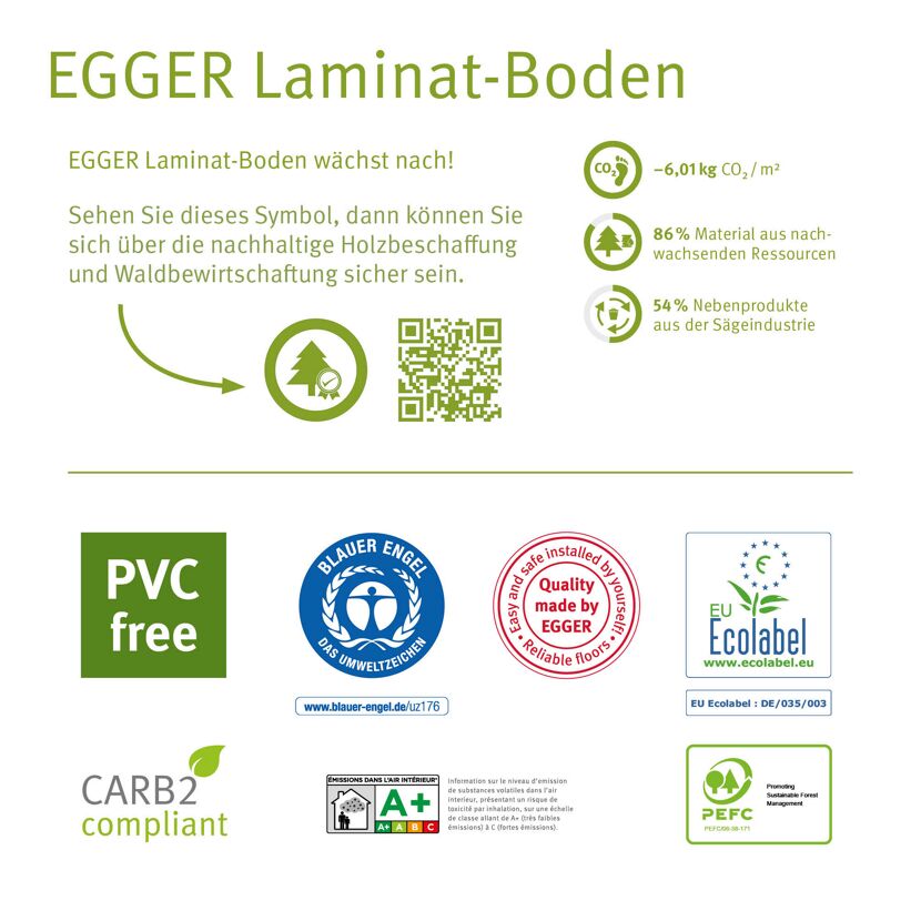 EGGER Laminat-Boden Umweltzeichen