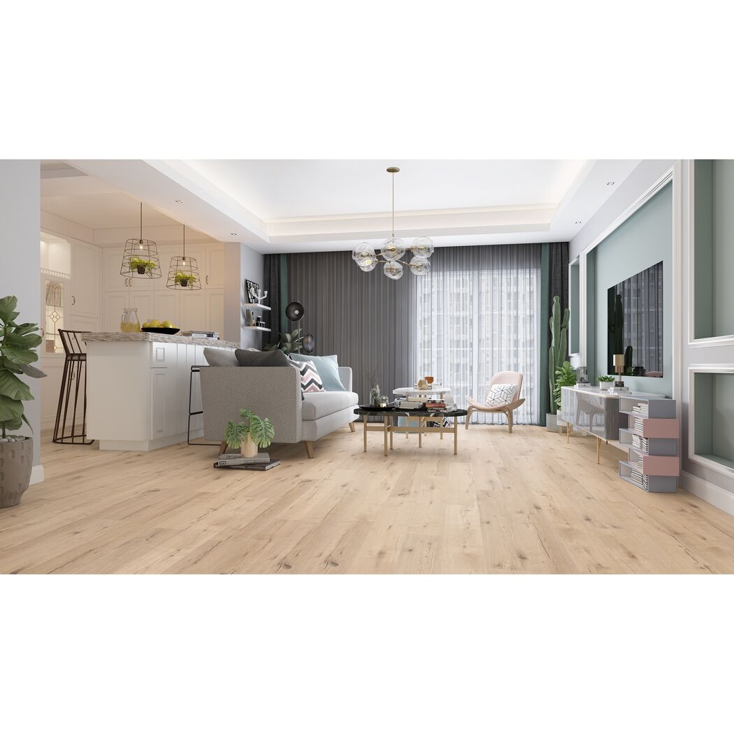 Vinylboden 'Green Vinyl' Eiche Rustic hellbraun 4 mm