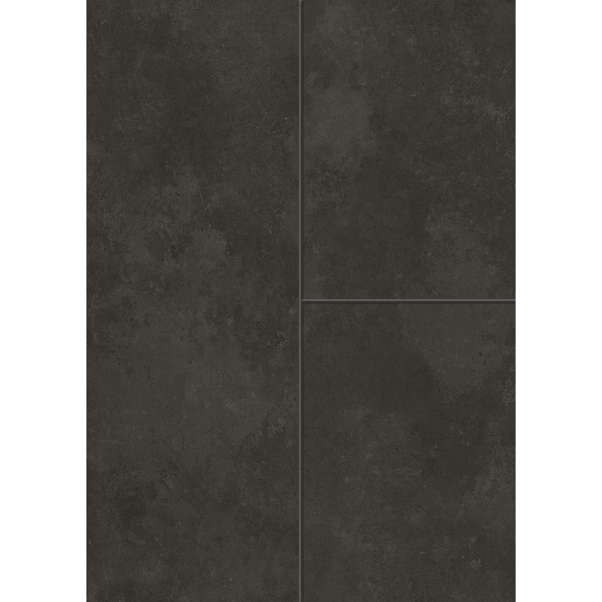 Anthrazitfarbener Laminatboden mit Fliesenoptik