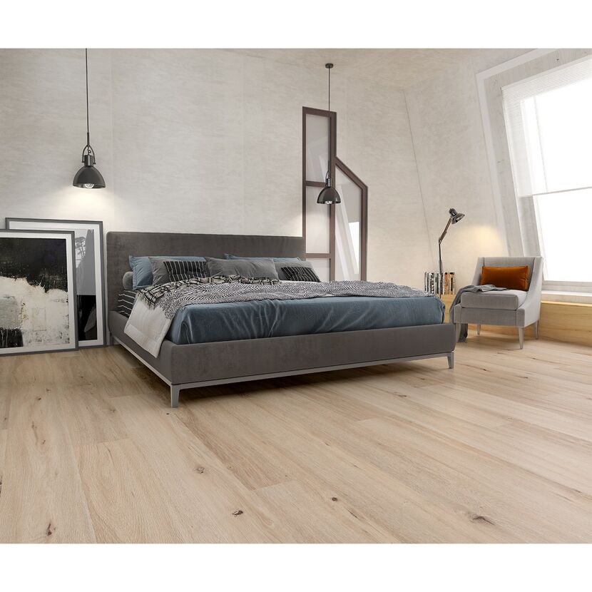 Modernes Schlafzimmer mit Laminat