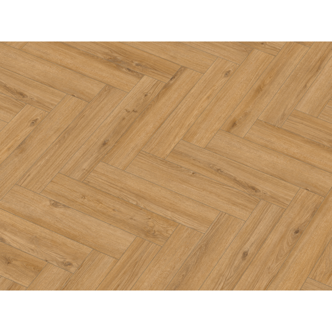 Bild von Laminat Fischgrät 'Ville Prades' Eiche dunkelbraun 8 mm