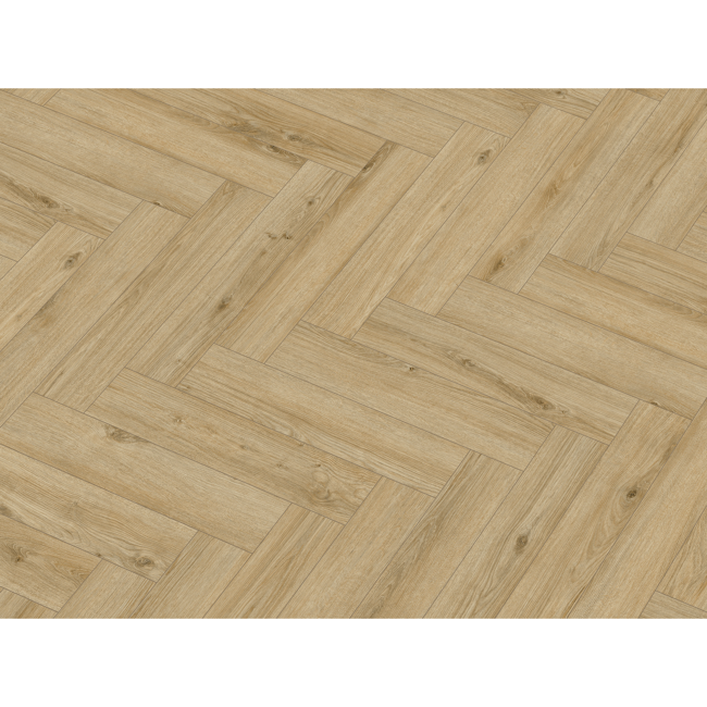 Bild von Laminat Fischgrät 'Ville Juneda' Eiche hellbraun 8 mm