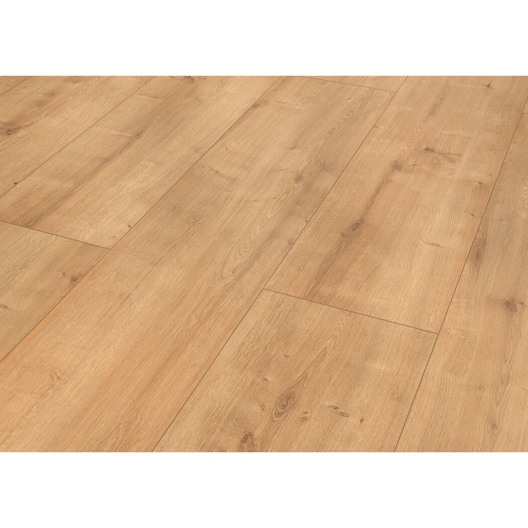 Laminat 'Mediterran XL WR' Burlington Eiche naturfarben wasserresistent 8 mm