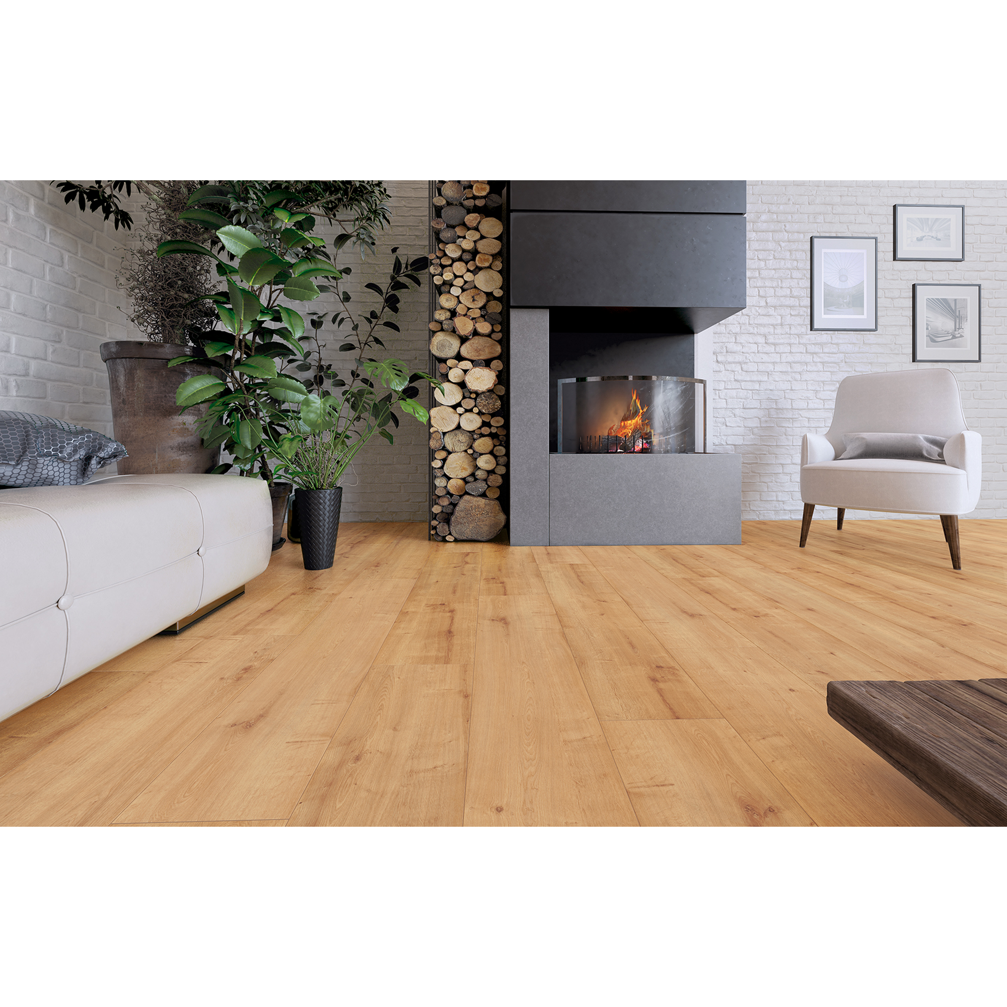 Laminat 'Mediterran XL WR' Burlington Eiche naturfarben 8 mm + product picture