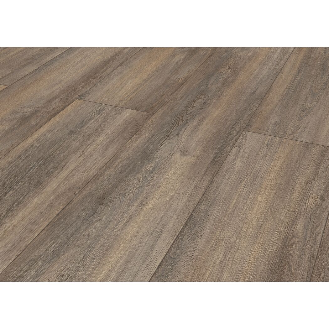 Grauer Laminatboden in Holzoptik