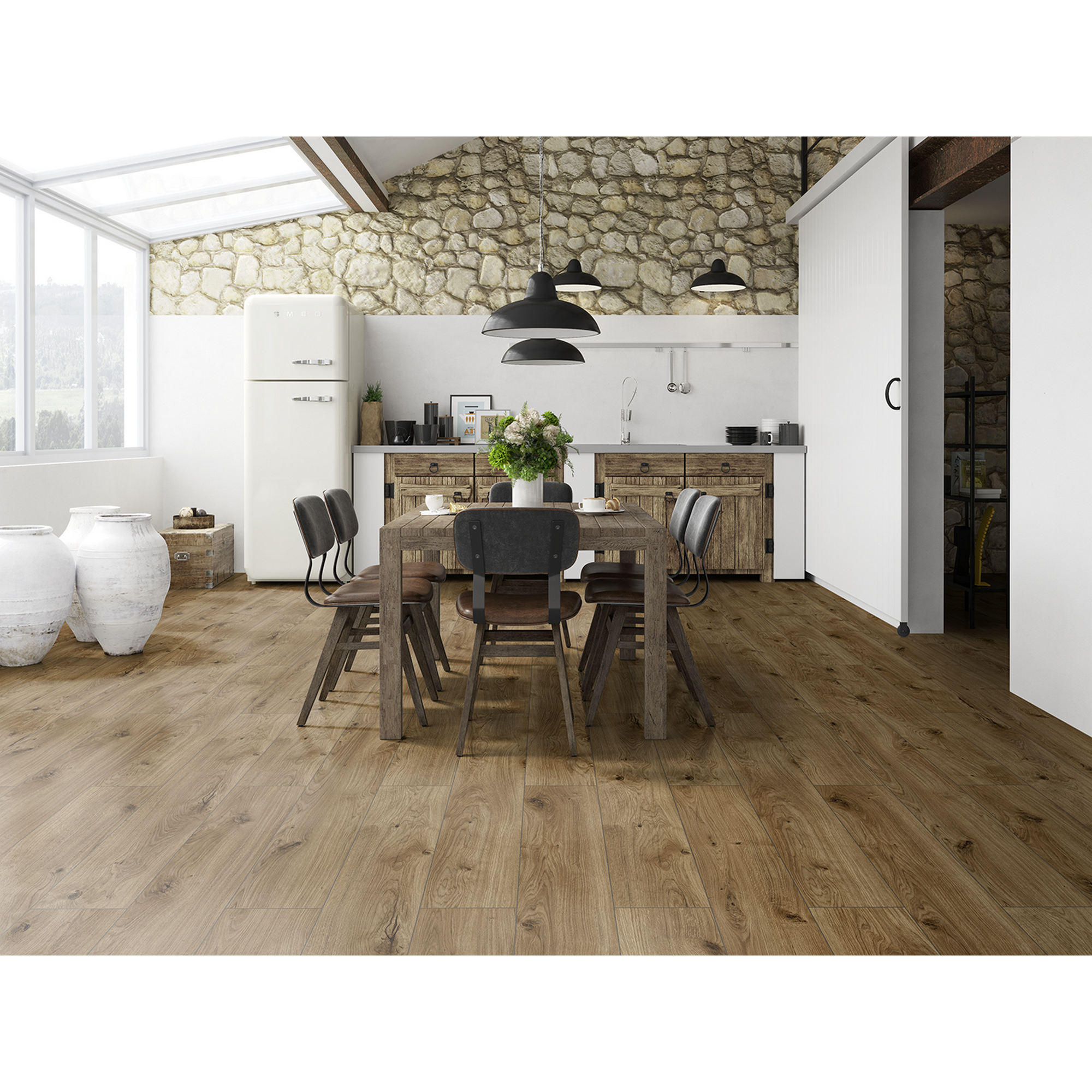 Laminat 'Galaxy WR' Clifton Eiche naturfarben 8 mm + product picture