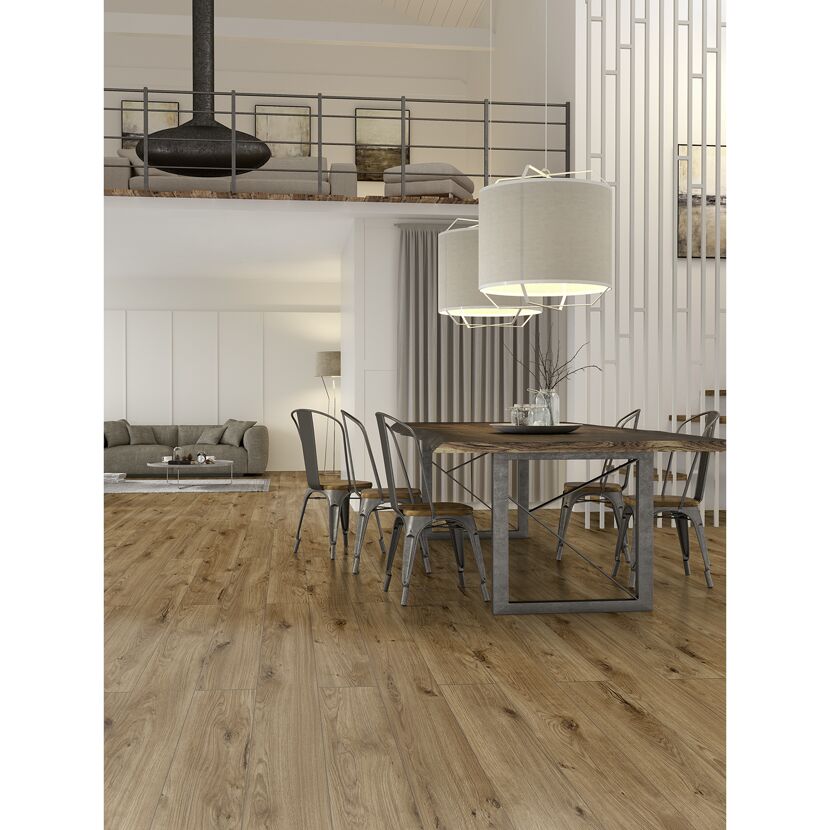 Laminat 'Galaxy WR' Clifton Eiche naturfarben wasserresistent 8 mm
