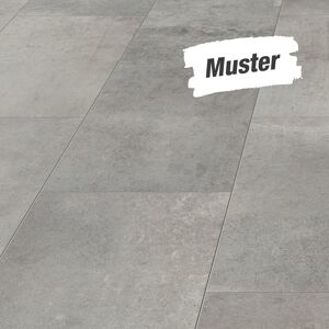 Handmuster zum Laminat 'Canyon' Zementestrich grau wasserresistent 8 mm