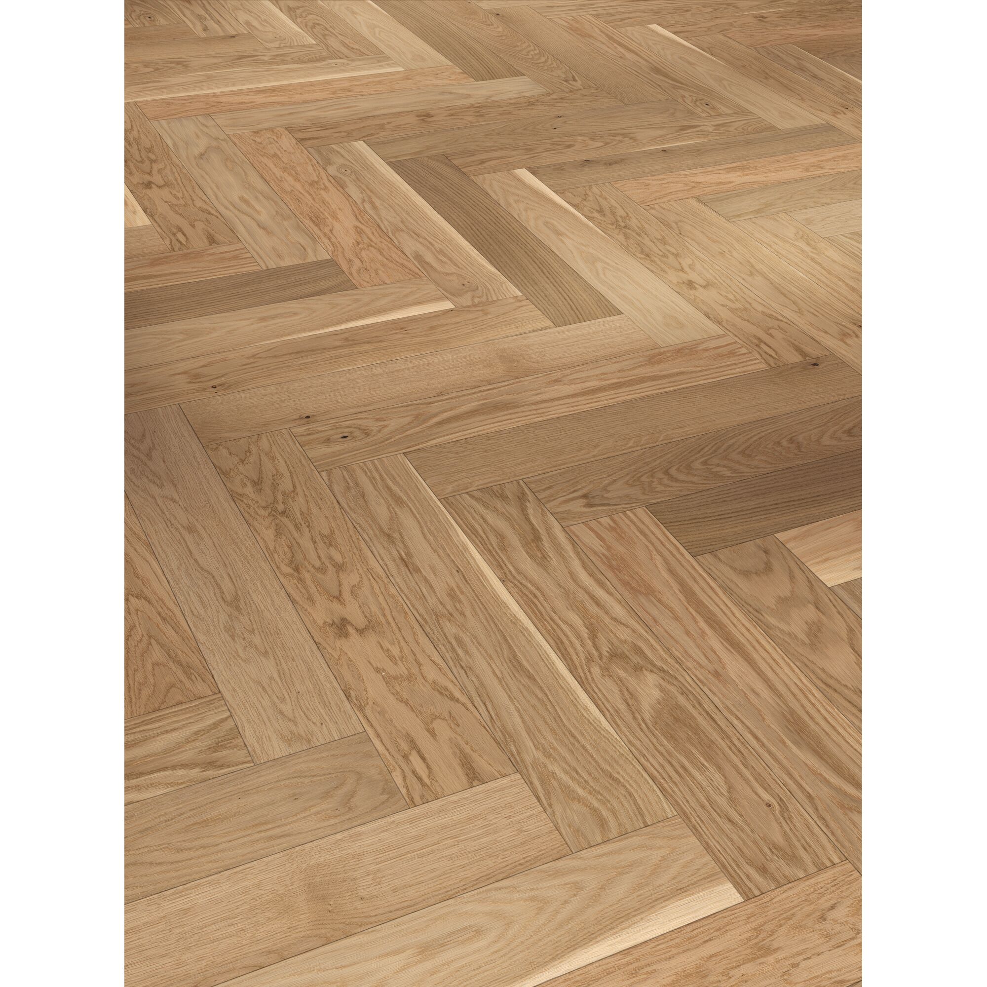 Heller Parkettboden im Fischgrätmuster