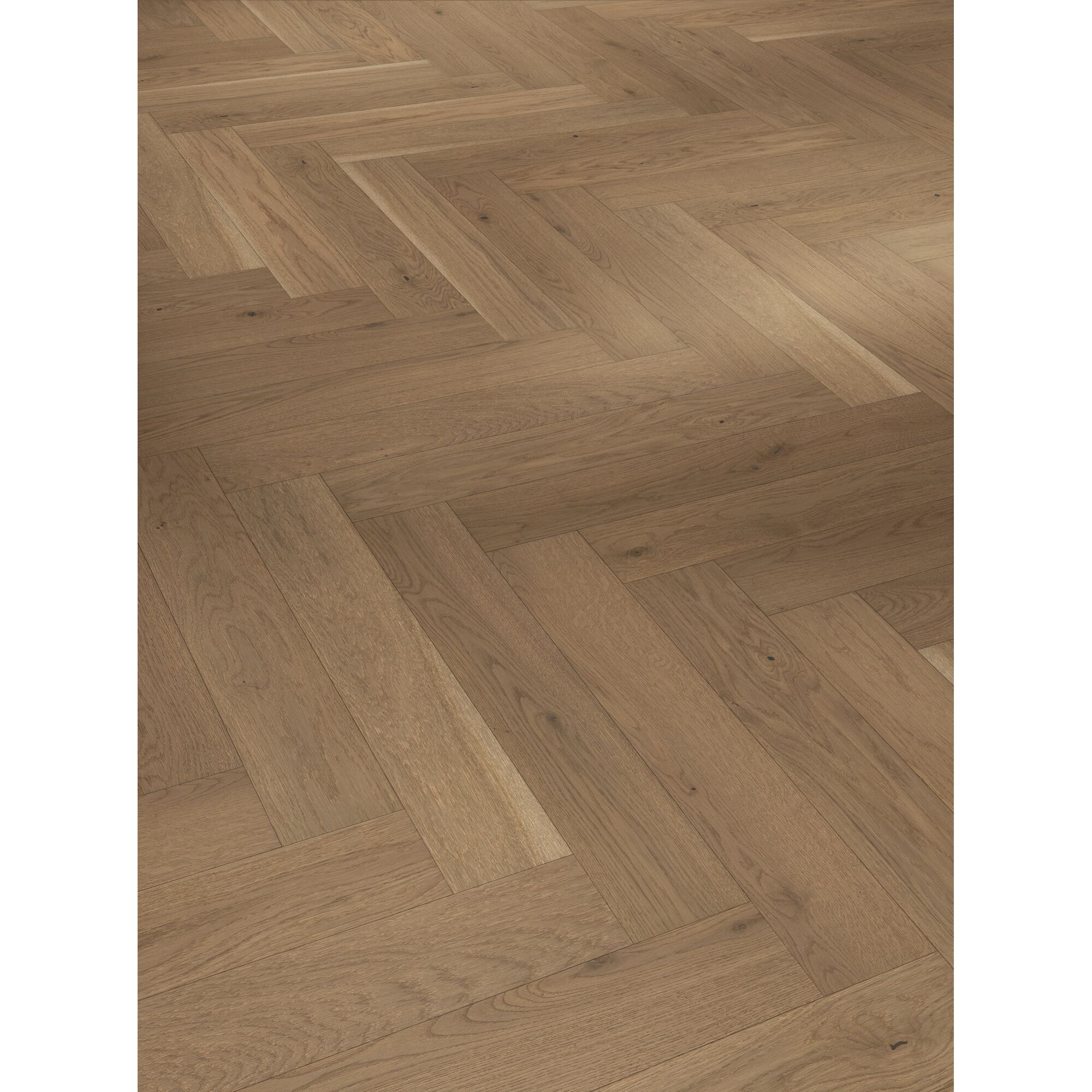 Heller Holzboden mit Fischgrätmuster