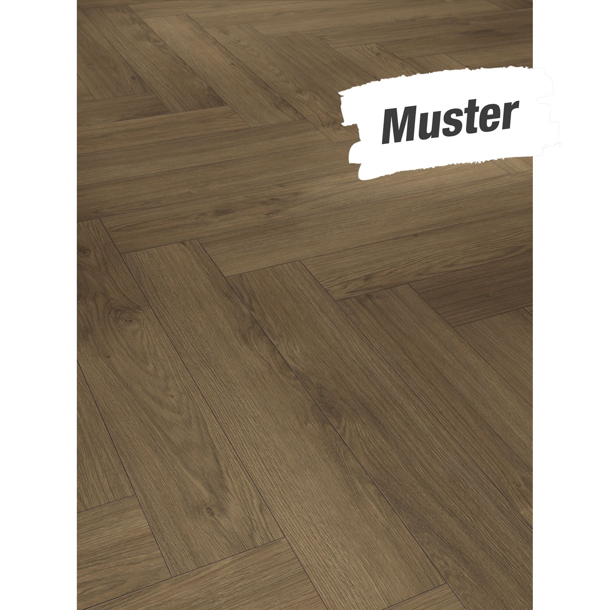 Dunkelbrauner Laminatboden, Fischgrätmuster