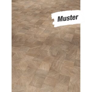 Handmuster zum Laminat 'Basic 400' Eiche Hirnholz gekälkt seidenmatt hellbraun 8 mm