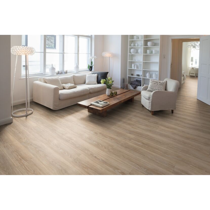 Laminat 'Nature Sense EL2162' Newport Eiche hellbraun 7 mm