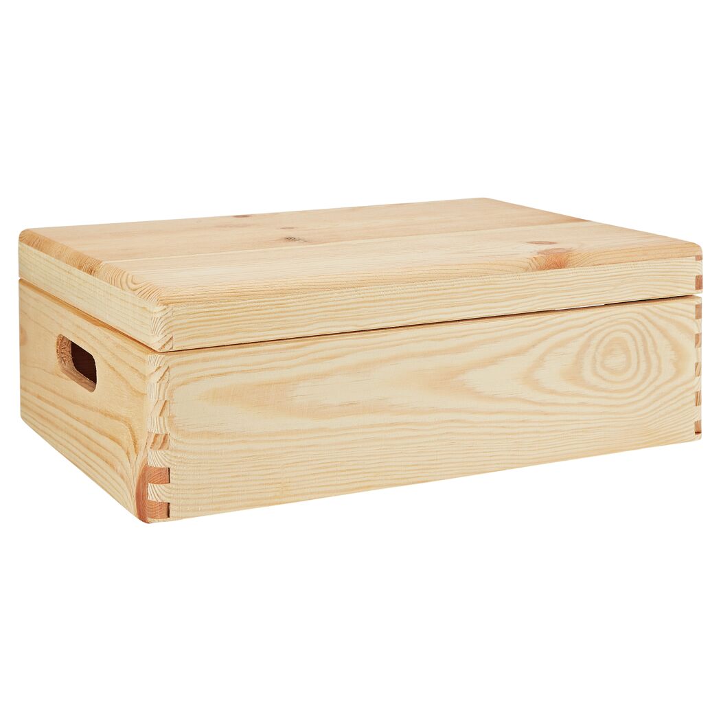 Holzkiste aus Kiefernholz mit Deckel