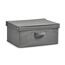 Graue Stoff-Aufbewahrungsbox mit Deckel und Griff