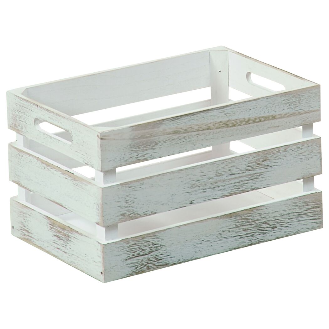 Weiße Holzkiste im Used-Look