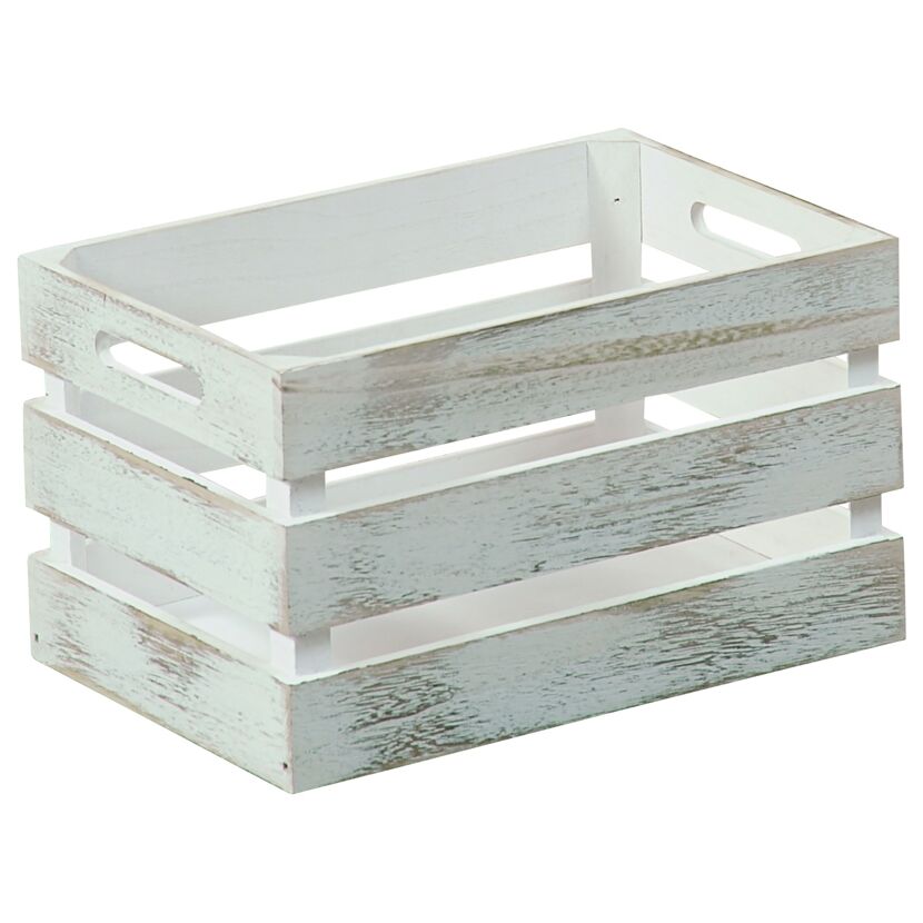 Weiße Holzkiste im Used-Look