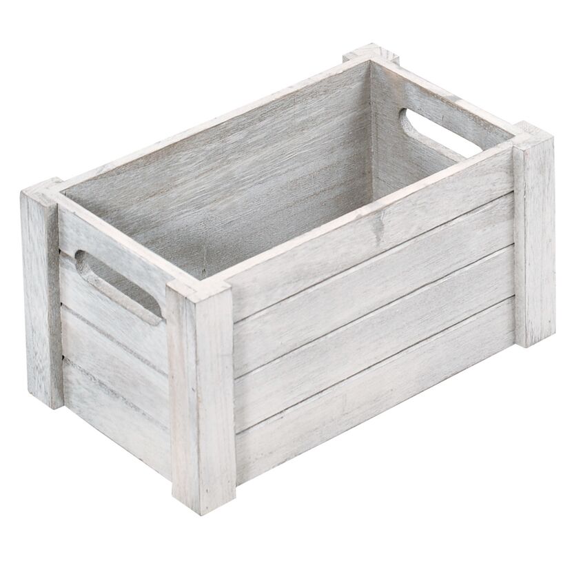 Weiße Holzkiste
