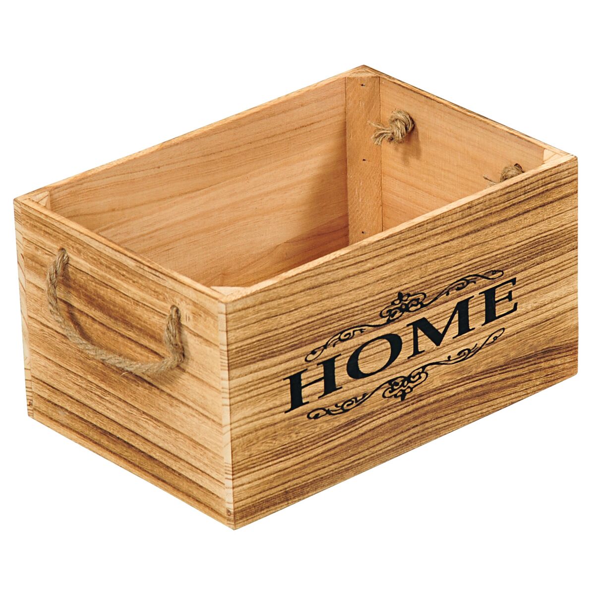 Kesper Holzkiste mit Aufschrift, geflammt, 16 x 30 x 21 cm