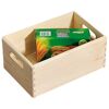 Holzkiste mit Lasagnepackung