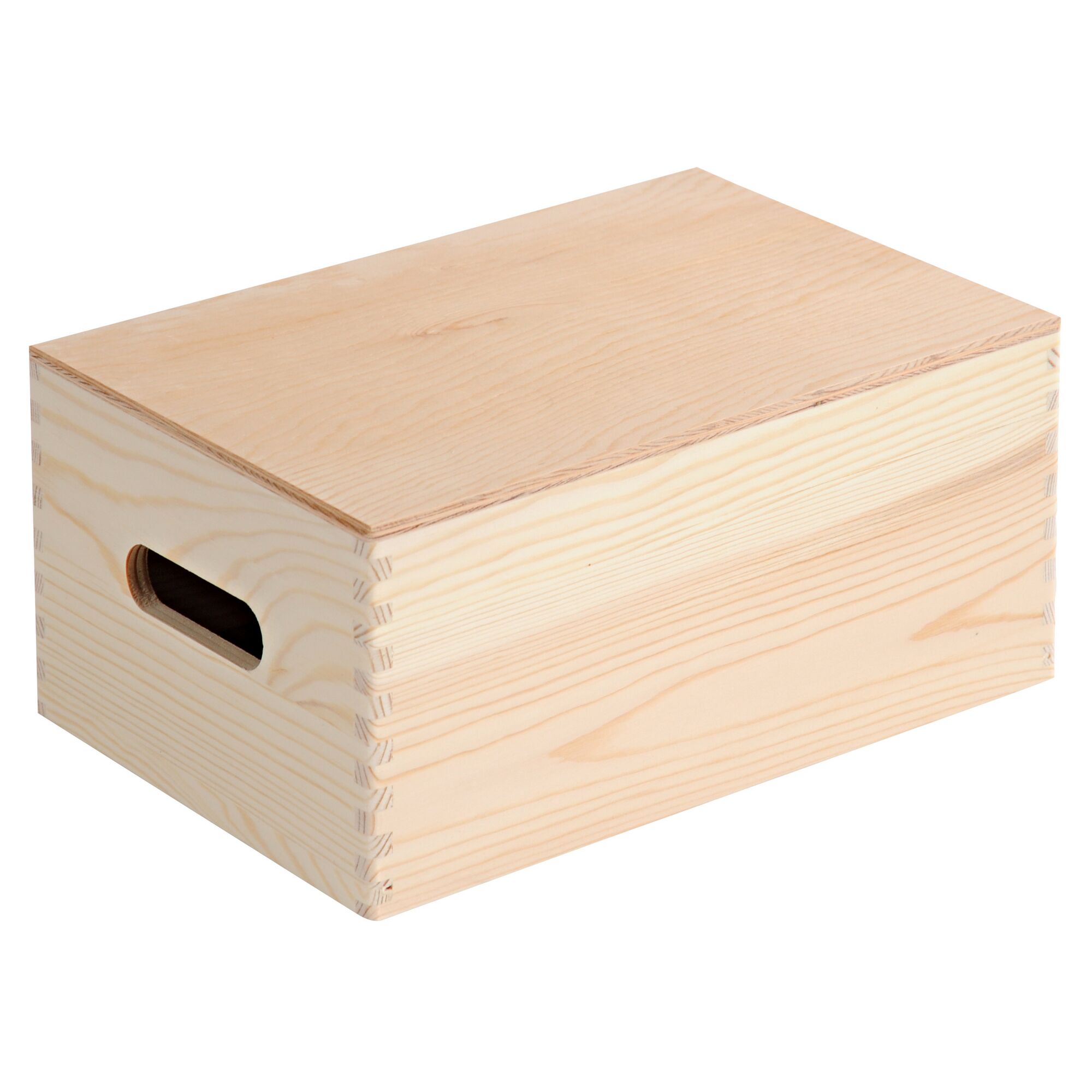 Helle Holzkiste mit Deckel