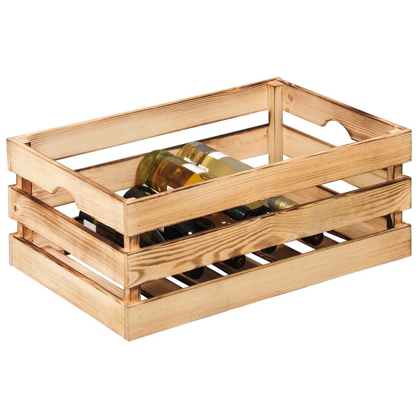 Holzkiste Kiefer FSC® geflammt  58,5 x 39 x 24 cm