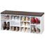 Schuhschrank mit Sitzkissen und Schuhen