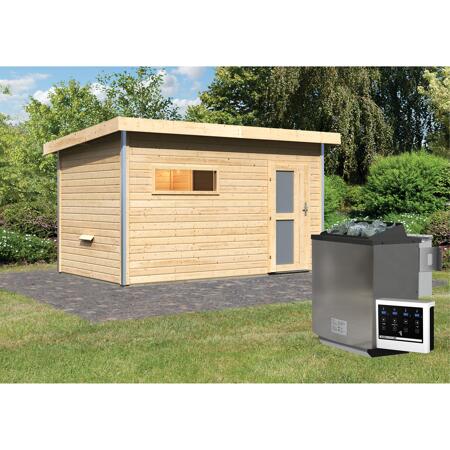 3. Bild von Saunahaus 'Veeti' naturbelassen 9 kW Bio-Ofen externe Steuerung, Kabel, Leuchte 396 x 231 x 227 cm