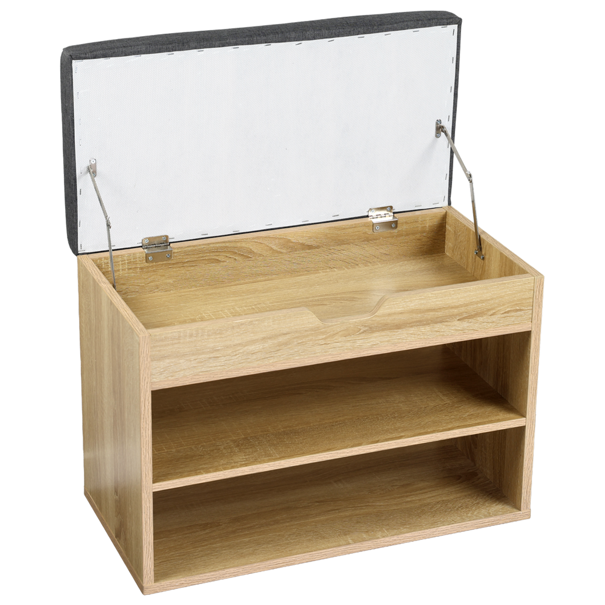 Schuhschrank braun 60 x 47 x 30 cm mit Sitzkissen