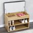 Schuhschrank braun 60 x 47 x 30 cm mit Sitzkissen