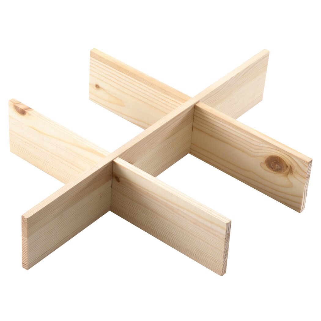 Fachtrenner für Alzweckkisten FSC®-zertifiziertes Kiefernholz 27 x 6,5 x 37 cm