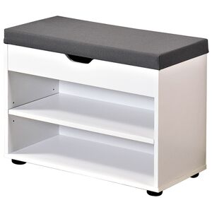 Schuhschrank mit Sitzkissen weiß 60 x 30 x 45 cm