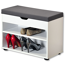 Schuhschrank mit Sitzkissen weiß 60 x 30 x 45 cm