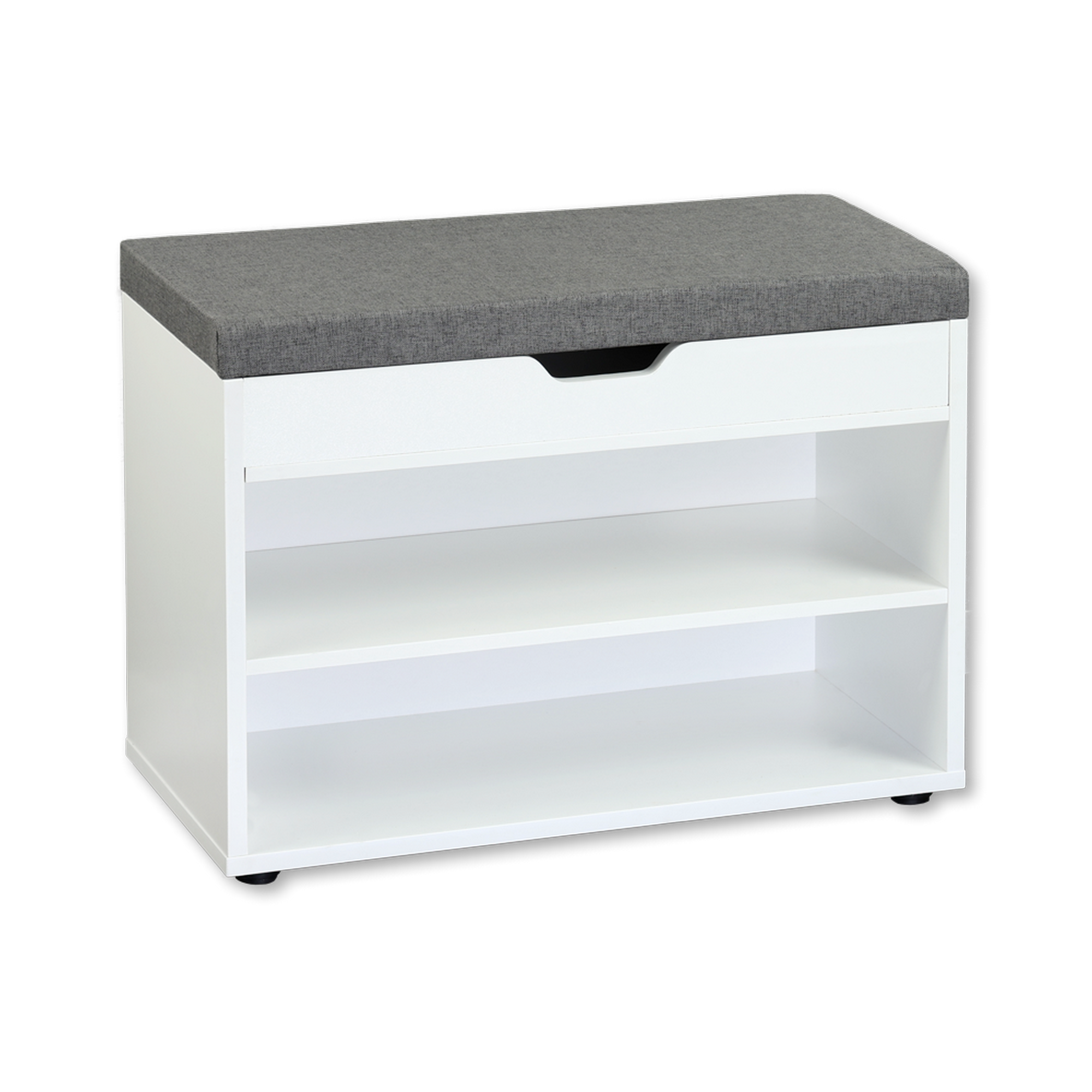Schuhschrank mit Sitzkissen weiß 60 x 30 x 45 cm