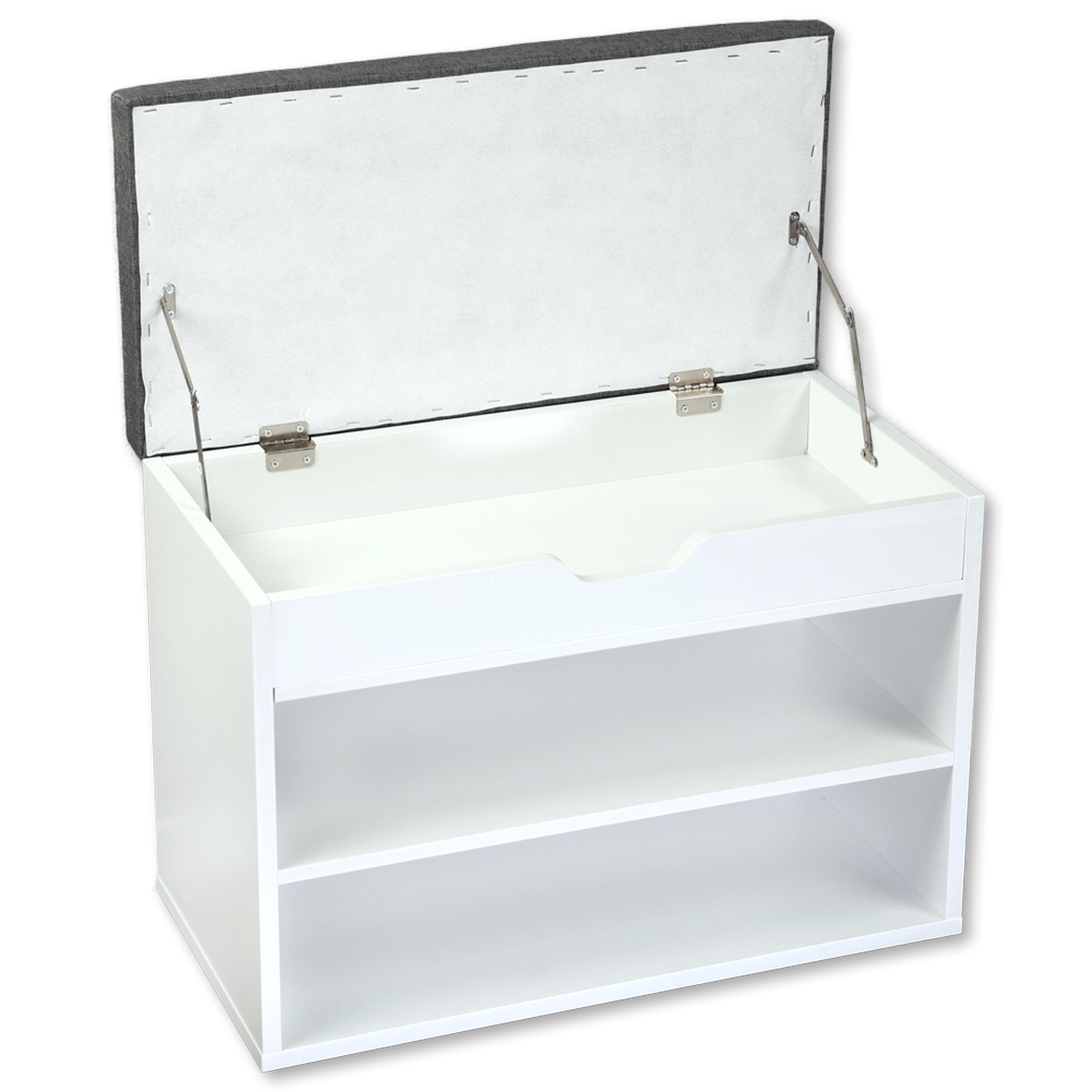 Schuhschrank mit Sitzkissen weiß 60 x 30 x 45 cm