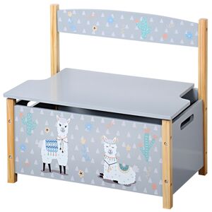 Kinder-Sitzbank 'Alpaka' grau/Motiv 60 x 34,5 x 56 cm