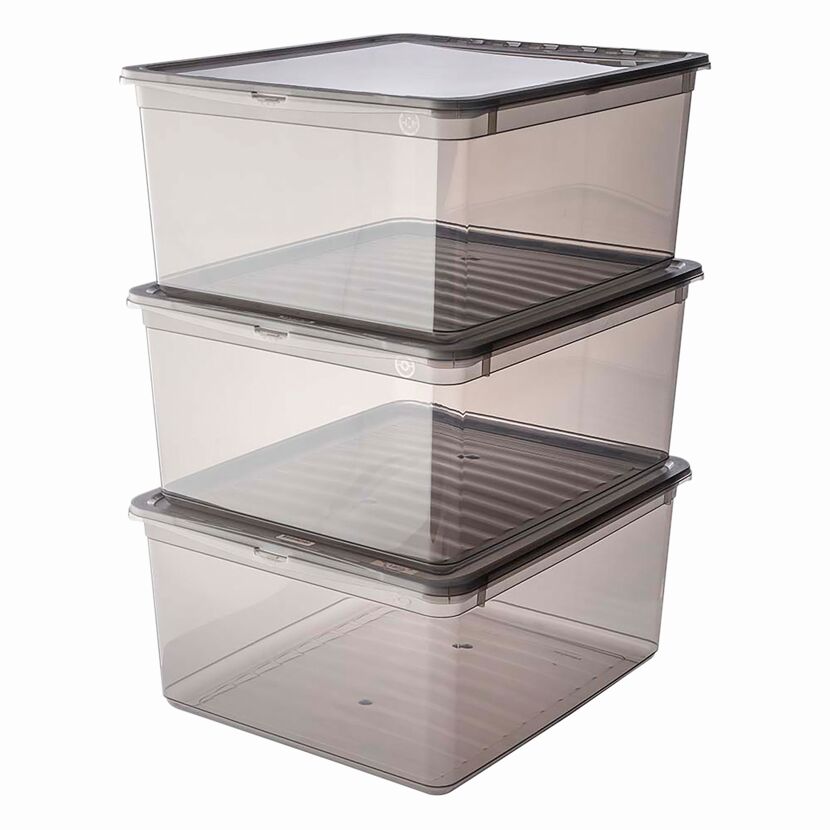 Aufbewahrungsbox-Set 'Bea' 3-teilig mit Deckel 39 x 33,5 x 25,5 cm