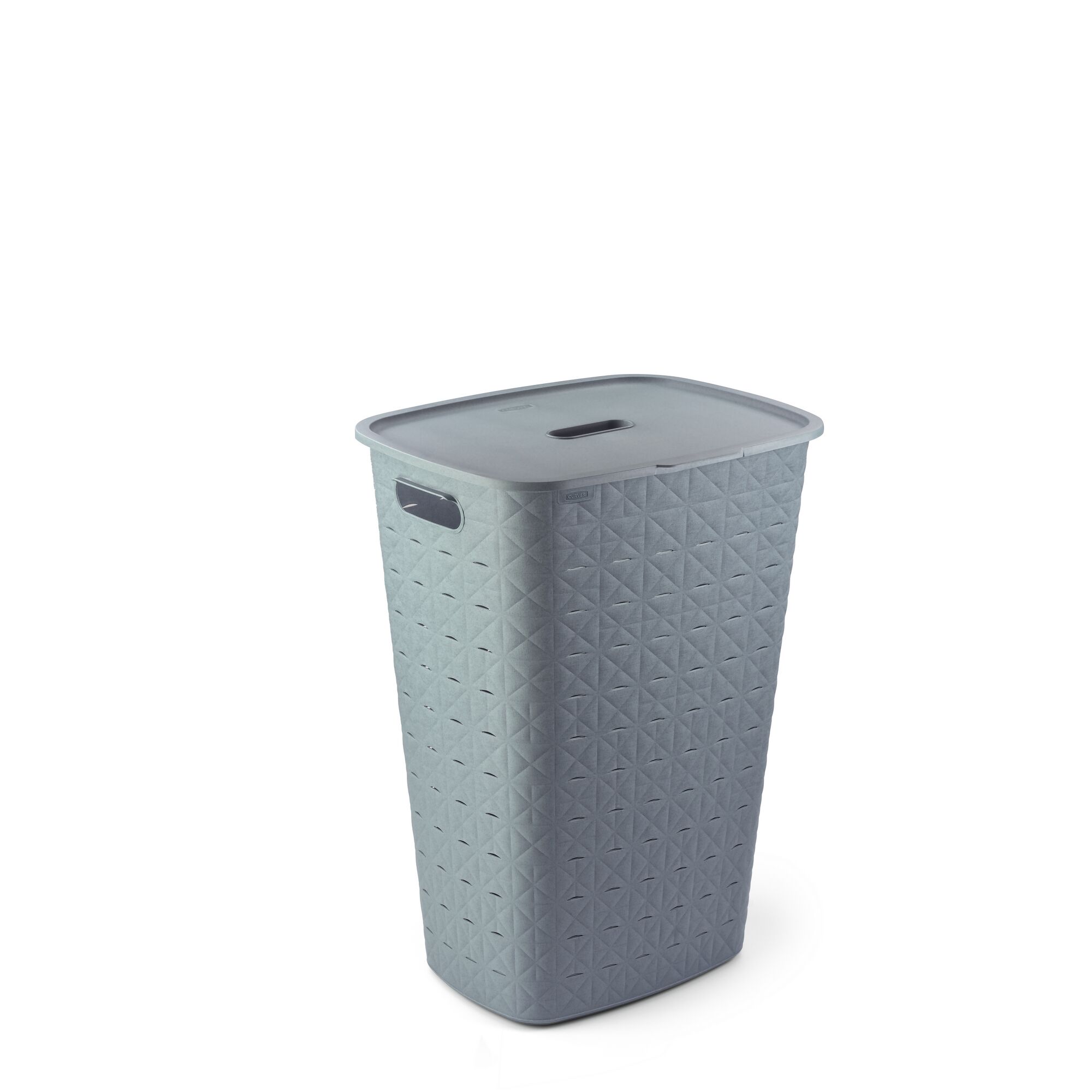 Graue Wäschebox mit Deckel