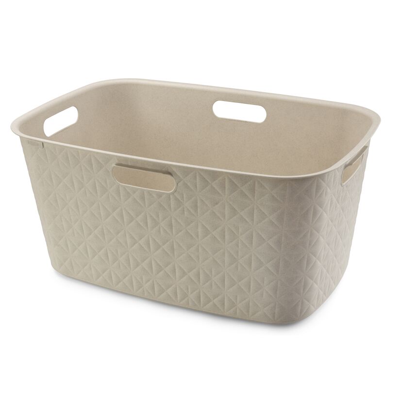 Wäschekorb 'Softex' creme 45 l 57 x 37 x 27 cm