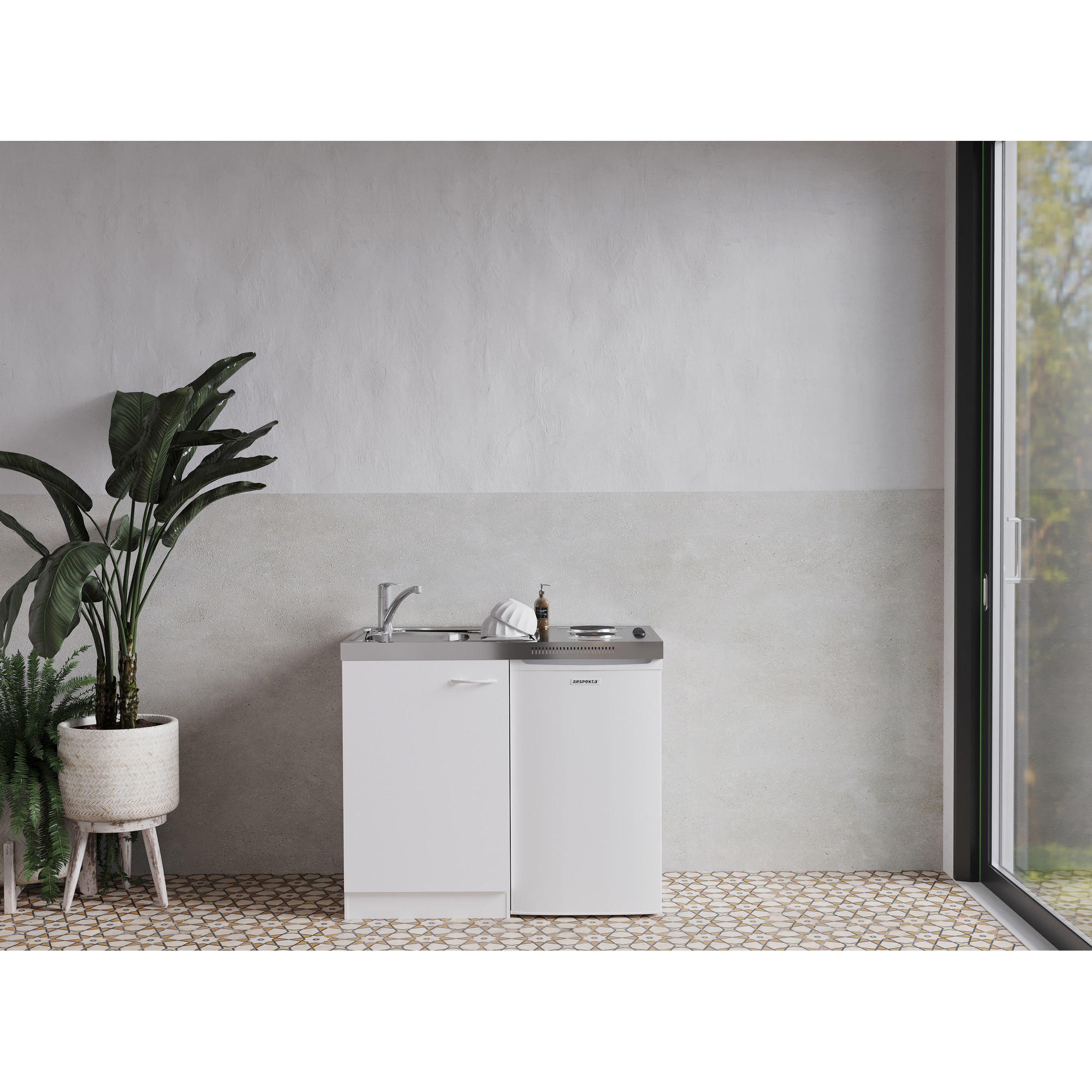 Küchenzeile 'Levin' mit Kühlschrank 100 x 87 x 60 cm + product picture