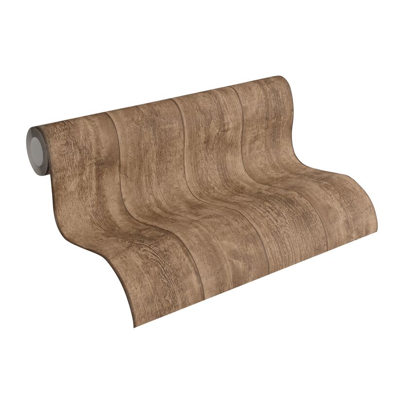 Rolle Vliestapete Murano Holz dunkelbraun