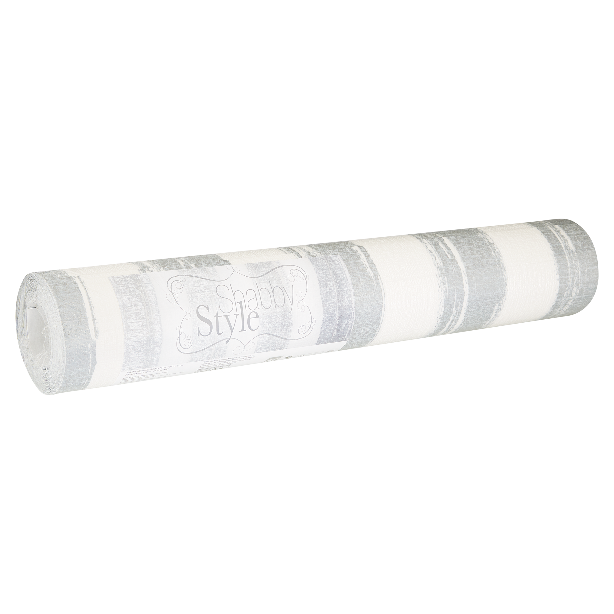 Vliestapete "Shabby Style" 10,05 x 0,53 m Streifen silbern + product picture