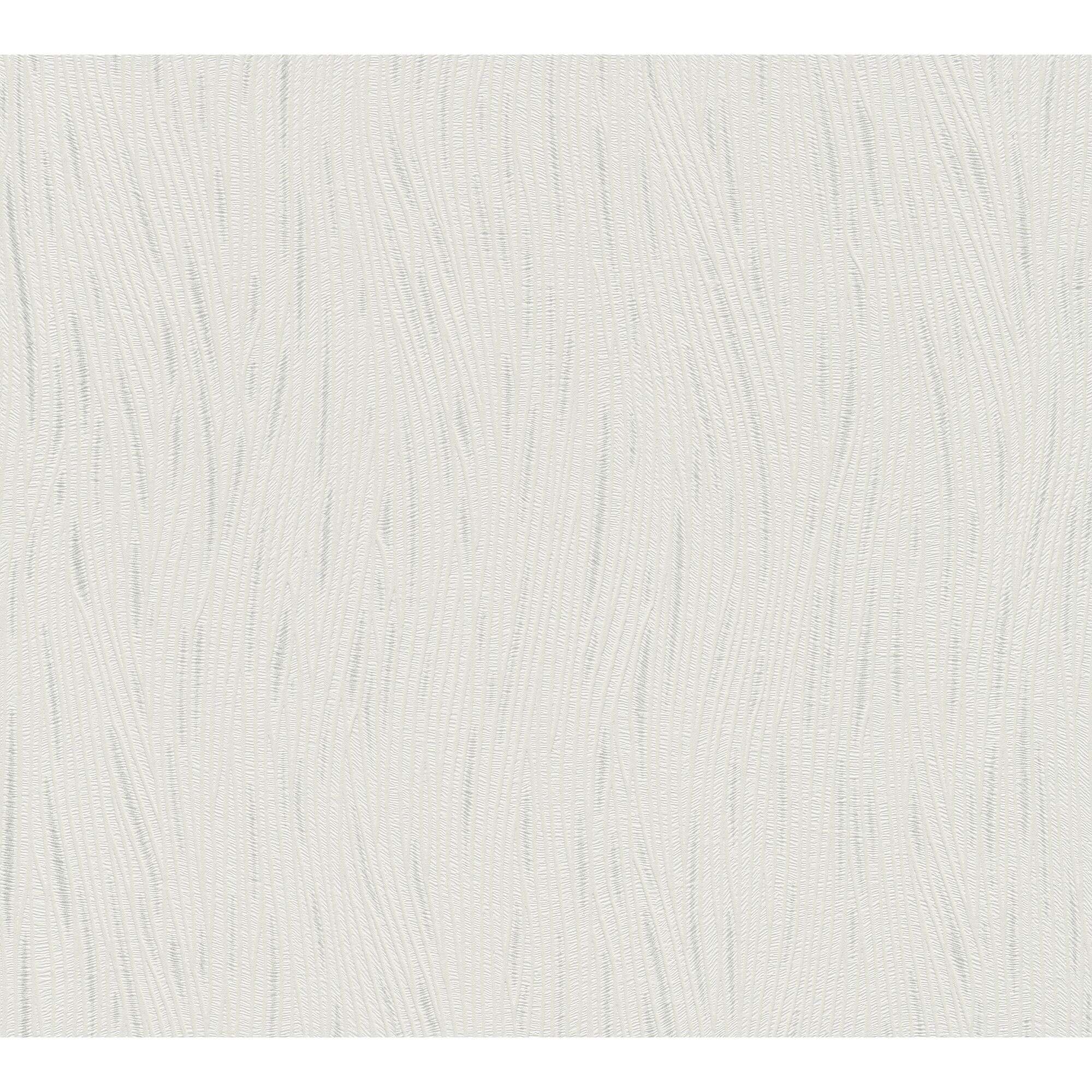 Weiße Strukturprofiltapete mit silbernen Akzenten