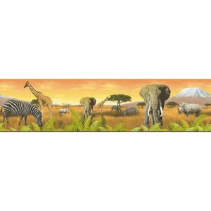 Papierbordüre 'Only Borders' Safari mehrfarbig 5 x 0,26 m