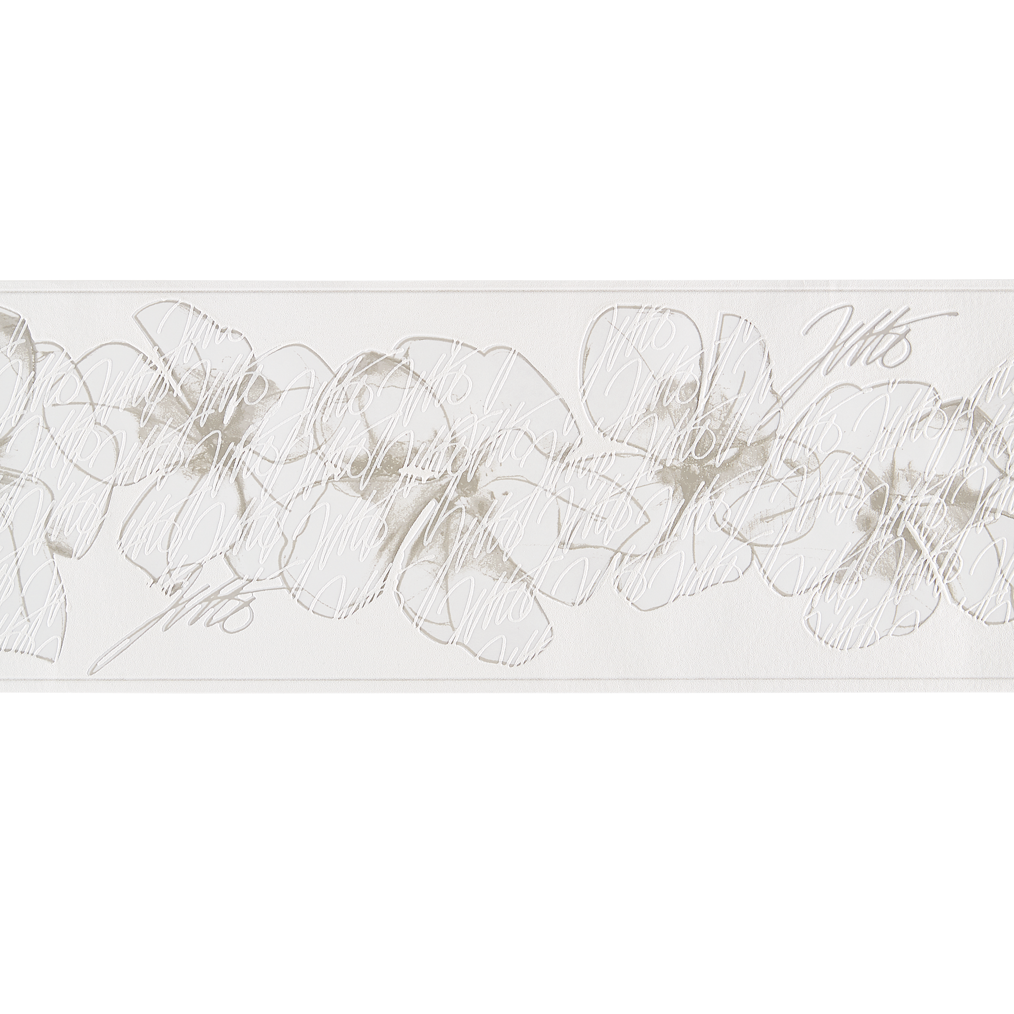 Vliesbordüre "Jette 3" Blumen grau/weiß 5 x 0,17 m + product picture